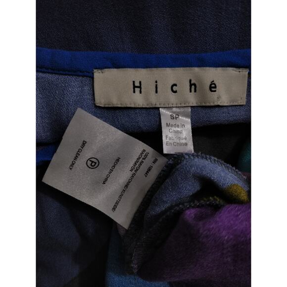 Anthropologie Hiche Mosaic Multicolor Blue Colorblock Flutter Sleeve Top S - Picture 10 of 10
